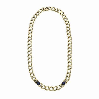 Collana in Oro Giallo, Zaffiri e Diamanti