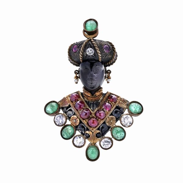 GIULIO NARDI : Giulio Nardi Moro Brooch  - Auction Gioielli Antichi, Moderni, Contemporanei e Orologi - Curio - Casa d'aste in Firenze