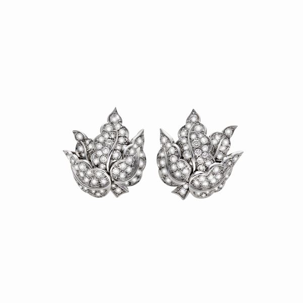 Pair of earrings with diamonds  - Auction Gioielli del Novecento e Orologi - Curio - Casa d'aste in Firenze