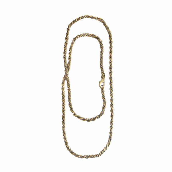 Collana in oro giallo e oro bianco
