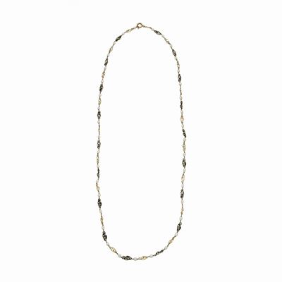 Collana in Oro Giallo, Argento e Perle