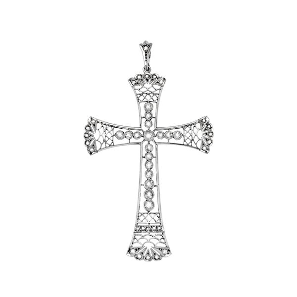 Cross with diamonds  - Auction Gioielli del Novecento e Orologi - Curio - Casa d'aste in Firenze
