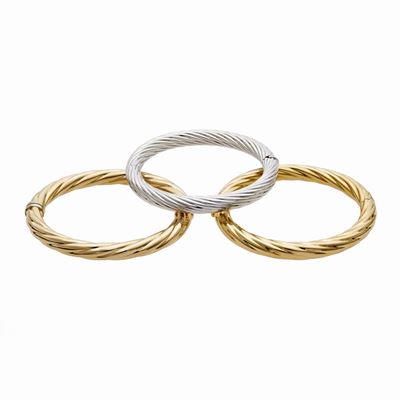 Tre Bracciali Rigidi in Oro
