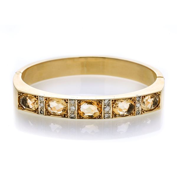 Bangle with citrines and diamonds