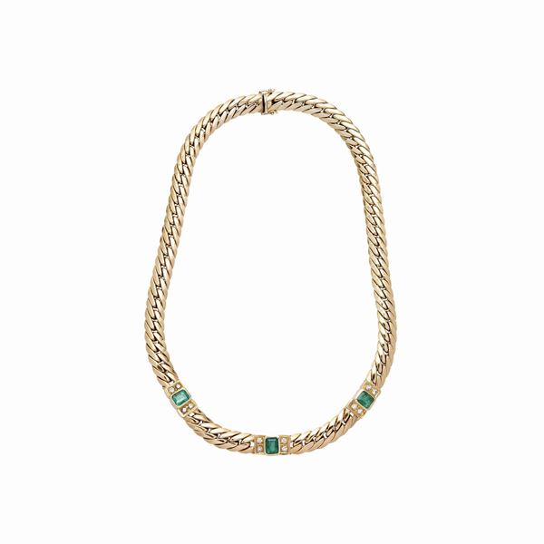 Choker with emeralds and diamonds  - Auction Gioielli del Novecento e Orologi - Curio - Casa d'aste in Firenze
