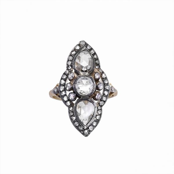 Diamond ring with diamonds