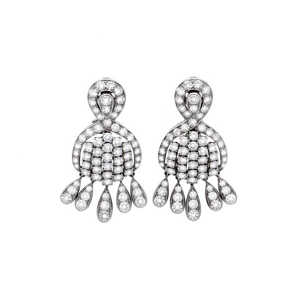 Pair of earrings with diamonds  - Auction Gioielli del Novecento e Orologi - Curio - Casa d'aste in Firenze