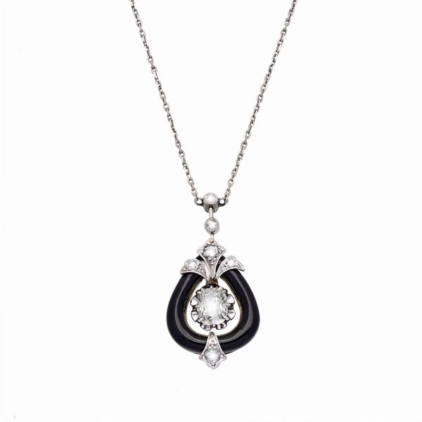Pendant with onyx and diamonds  - Auction Gioielli del Novecento e Orologi - Curio - Casa d'aste in Firenze
