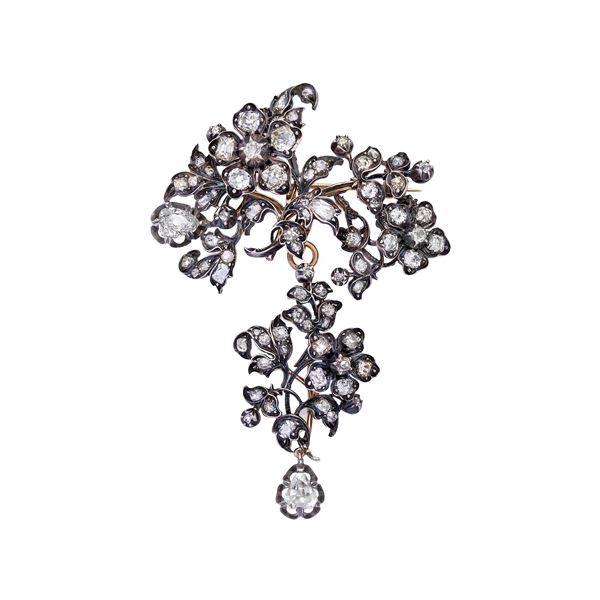 Brooch with diamonds  - Auction Antique Jewelry, Modern and Watches - Curio - Casa d'aste in Firenze