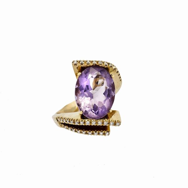 Anello con diamanti e ametista Marco Zaia