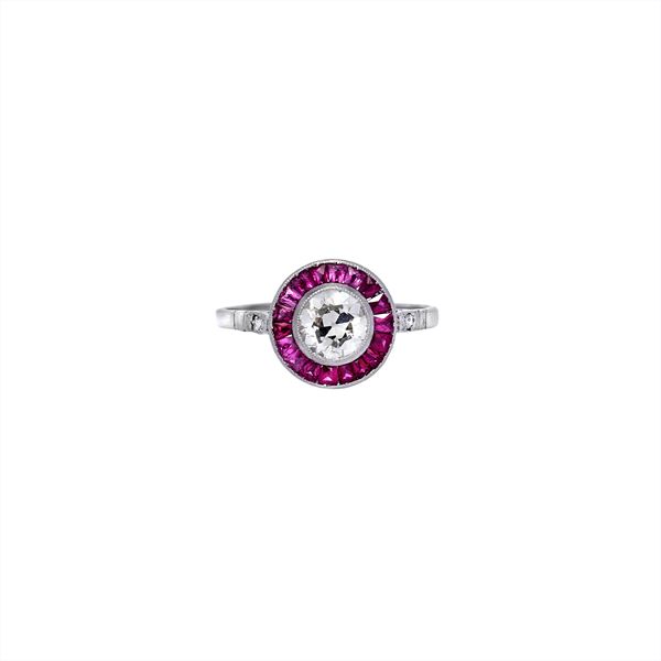 Ring with diamonds and rubies