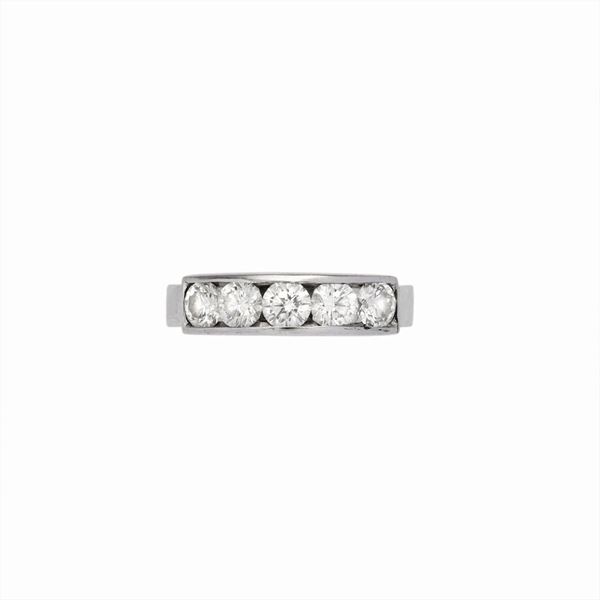 Riviere ring with diamonds
