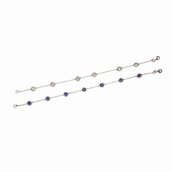 Due bracciali con diamanti e zaffiri