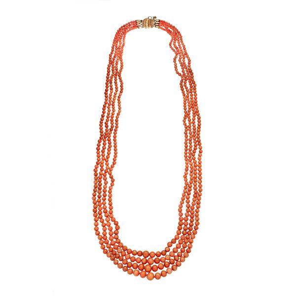Pink coral necklace