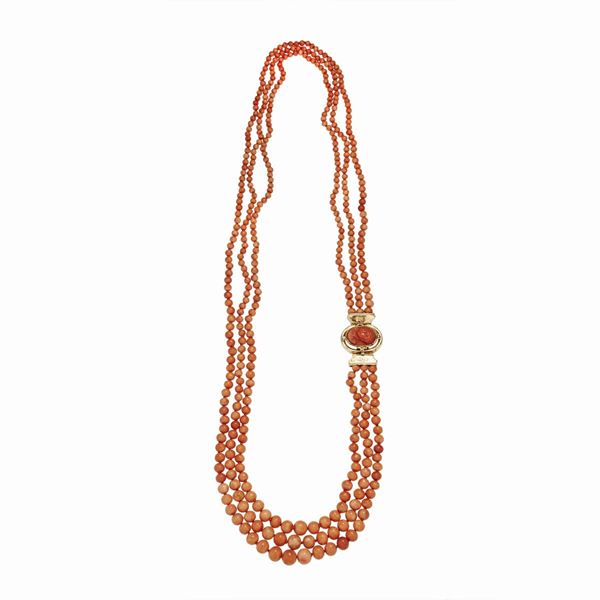 Collana in corallo rosa