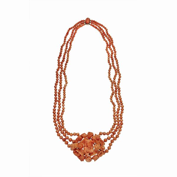 Collana in corallo rosa