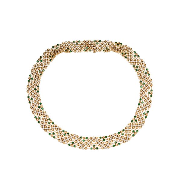 Necklace with emeralds and diamonds  - Auction Gioielli del Novecento e Orologi - Curio - Casa d'aste in Firenze
