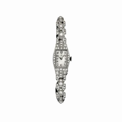 Bracciale Orologio in Platino e Diamanti Omega