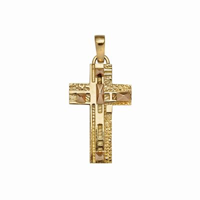 Croce in Oro Giallo e Oro Rosso Giorgio Facchini