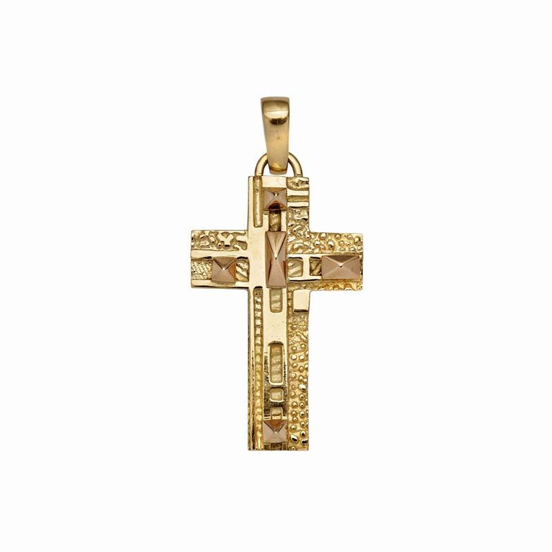 Croce in Oro Giallo e Oro Rosso Giorgio Facchini