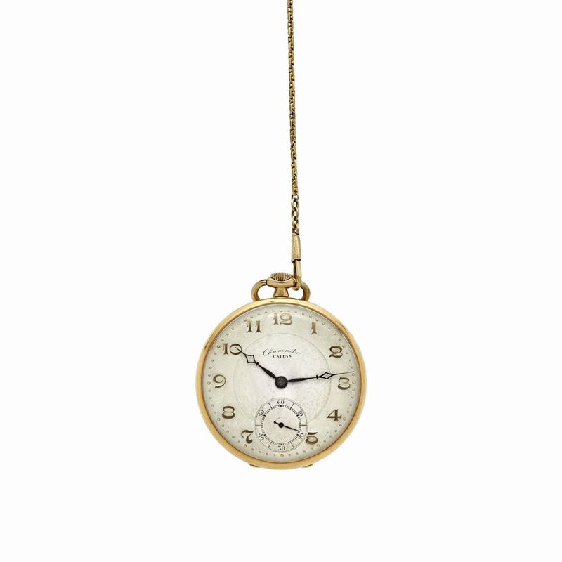 Ugo Correani - Orologio da Tasca in Oro Giallo Unitas
