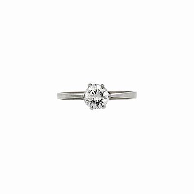 Anello Solitario in Oro Bianco e Diamante