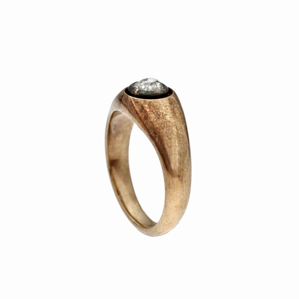 Anello in Oro Rosa, Argento e Diamante