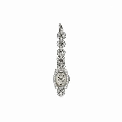 Bracciale Orologio in Platino e Diamanti