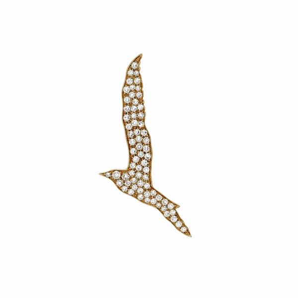 GI&#242; CAROLI : Brooch in yellow gold and diamonds Giò Caroli  - Auction Antique Jewellery, Modern and Watches - Curio - Casa d'aste in Firenze