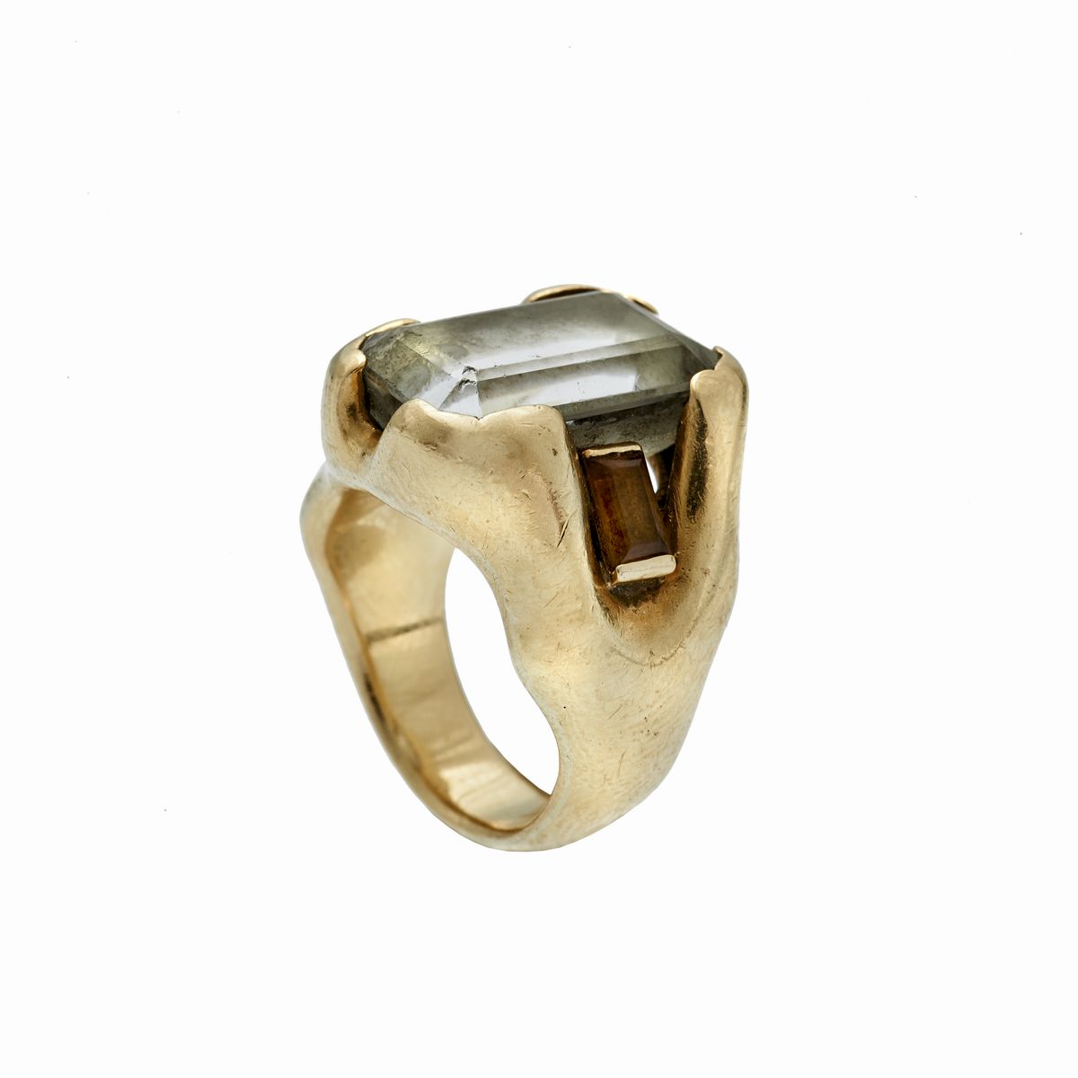 Anello in Oro Giallo, Topazio e Acquamarina