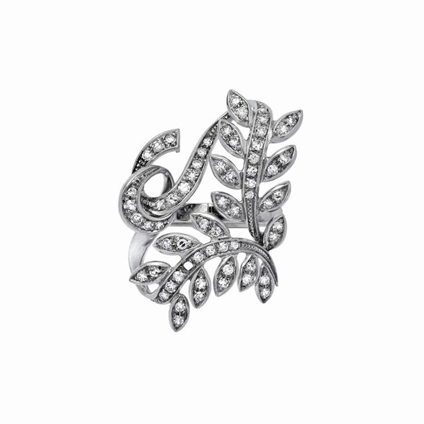 Anello in oro bianco e diamanti