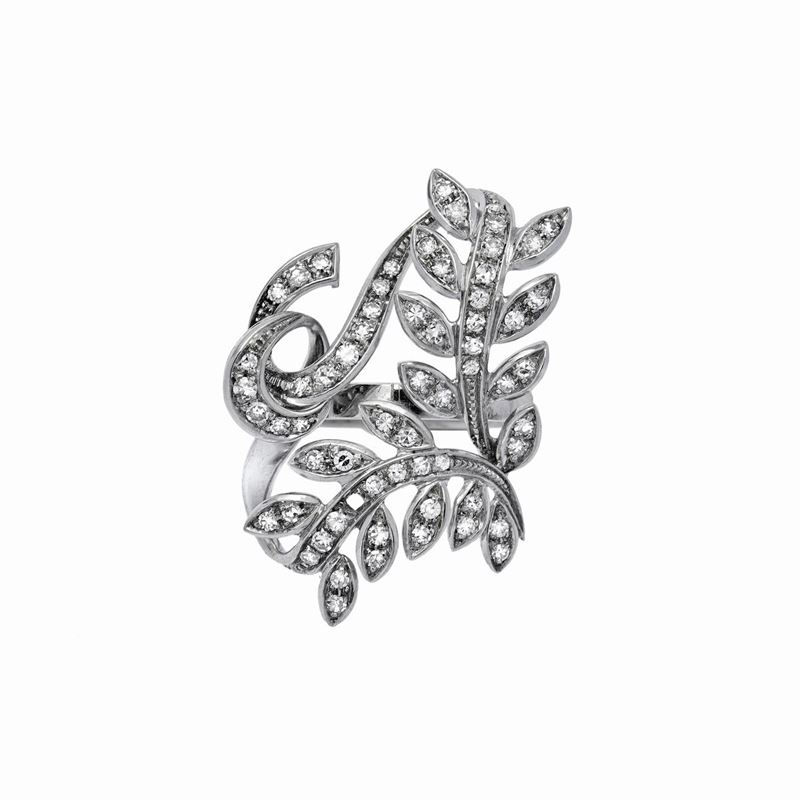 Anello in Oro Bianco e Diamanti