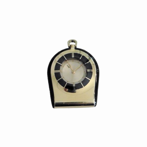 JAEGER LECOULTRE Travel alarm clock in yellow and black enamel