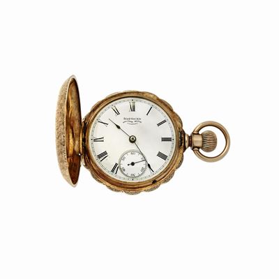 Orologio da Tasca in Oro Giallo e Damanti Waltham Company