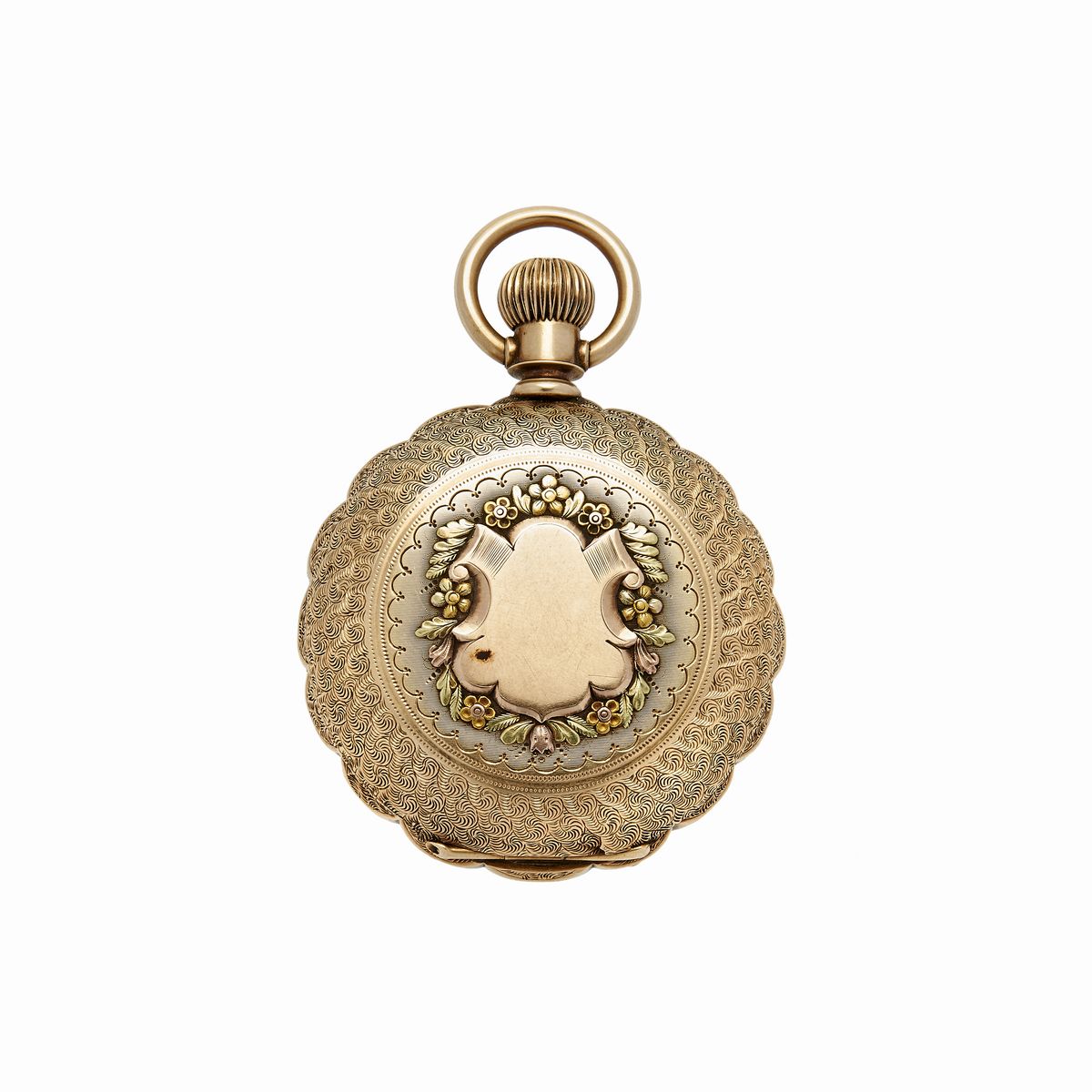 Orologio da Tasca in Oro Giallo e Damanti Waltham Company