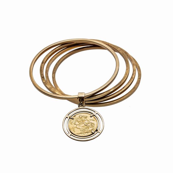 Bangle in yellow gold with sterling  - Auction Antique Jewelry, Modern, Design & Watch - Curio - Casa d'aste in Firenze