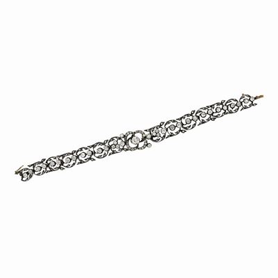Bracciale in Oro a Basso Titolo, Argento e Diamanti