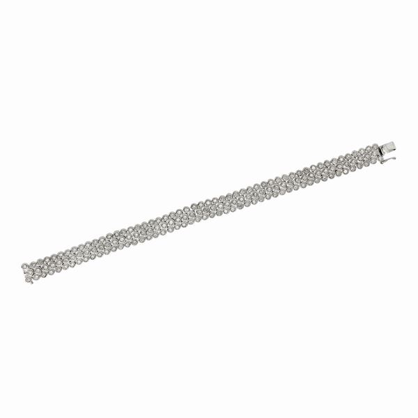 Braccialetto in oro bianco e diamanti  - Asta Gioielli Antichi, Moderni, di Design e Orologi - Curio - Casa d'aste in Firenze