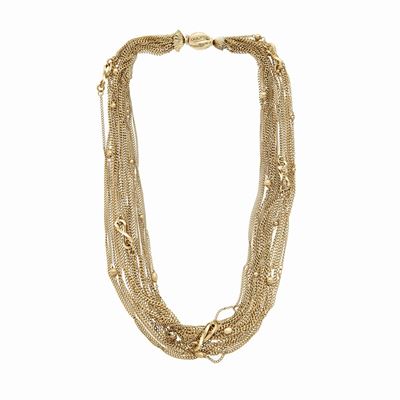 Collana Millefili in Oro Giallo e Diamanti