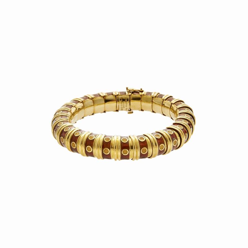 Bracciale in Oro Giallo e Smalti Colorati