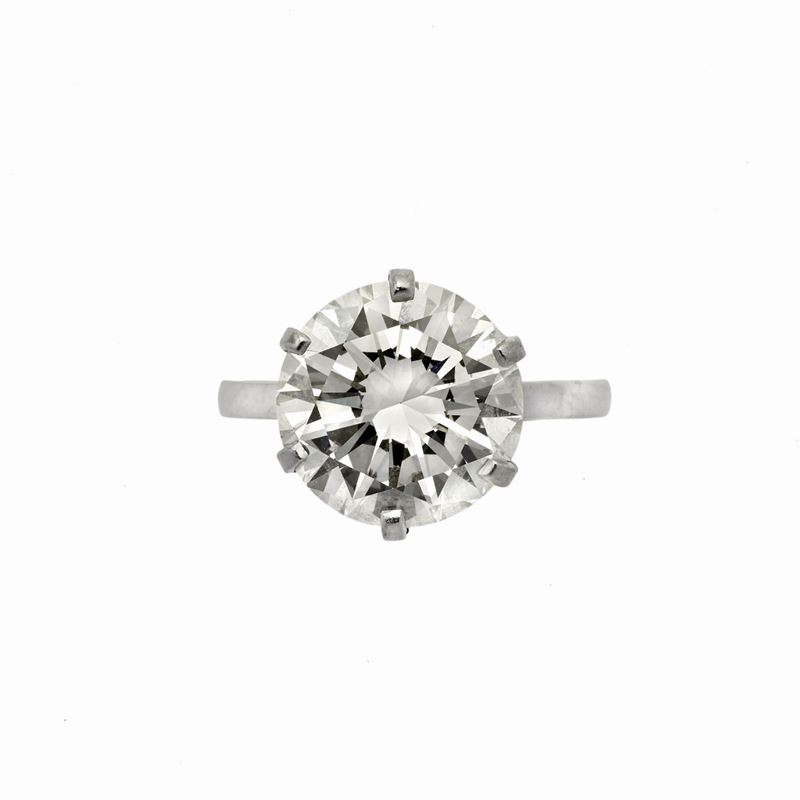 Anello Solitario in Oro Bianco e Diamante