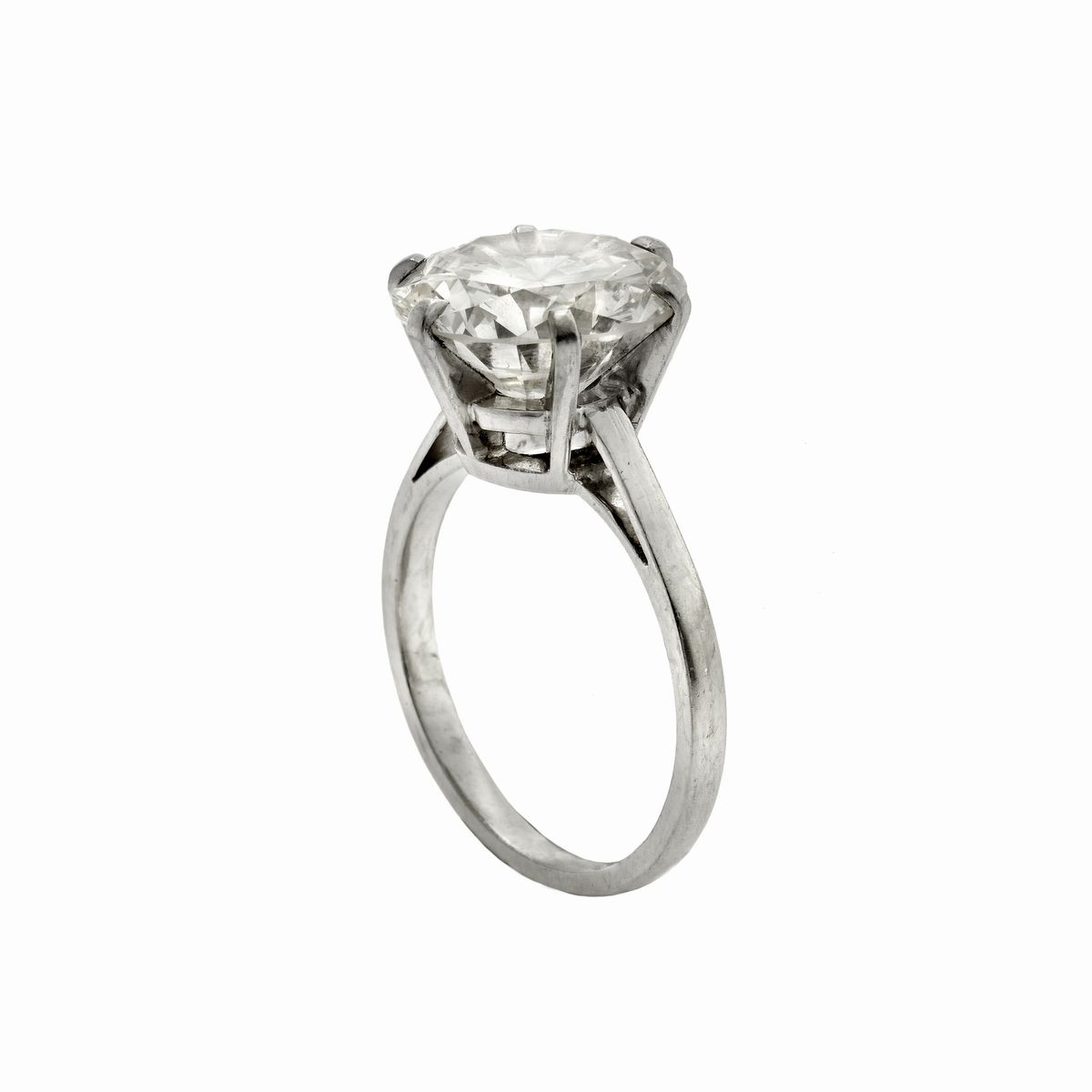 Anello Solitario in Oro Bianco e Diamante