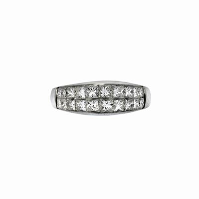 Anello Veretta in Platino e Diamanti