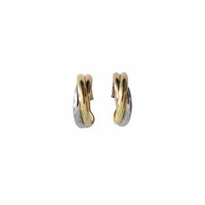 Paio di Orecchini in Oro Giallo, Oro Bianco e Oro Rosa Cartier