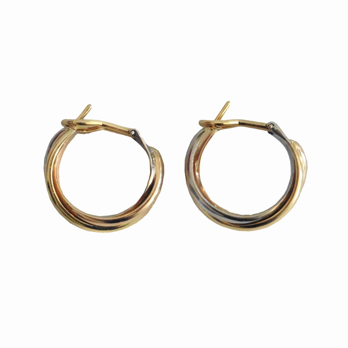 Paio di Orecchini in Oro Giallo, Oro Bianco e Oro Rosa Cartier
