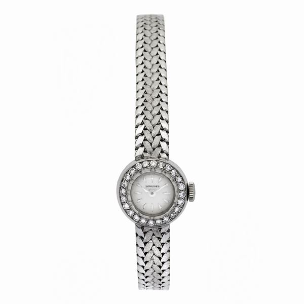 LONGINES - Lady's watch in white gold and diamonds Longines