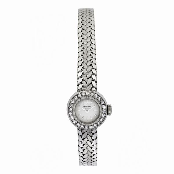 LONGINES - Orologio da spolso in oro bianco e diamanti Longines