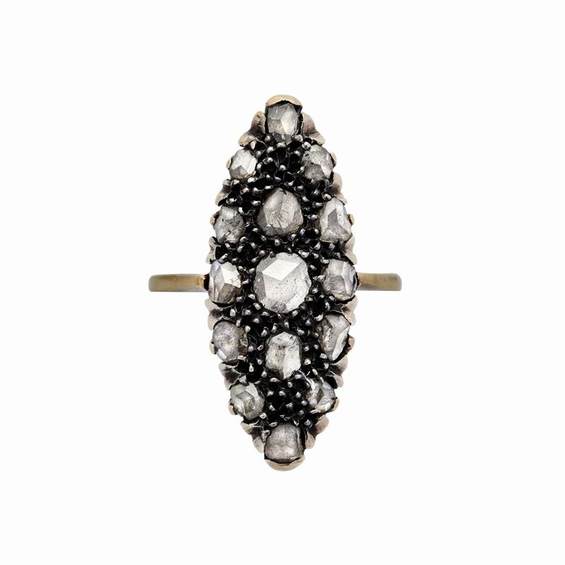 Anello a Losanga in Oro e Diamanti