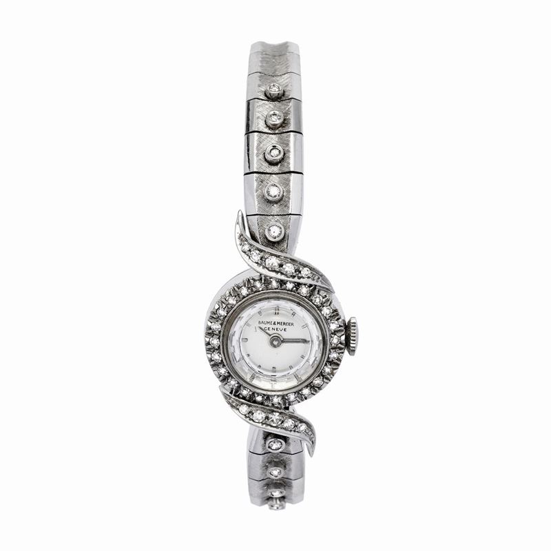 Orologio da Polso in Oro Bianco e Diamanti Baume & Mercier