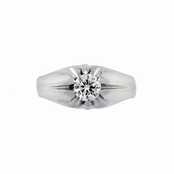 Lonely ring in white gold and diamonds